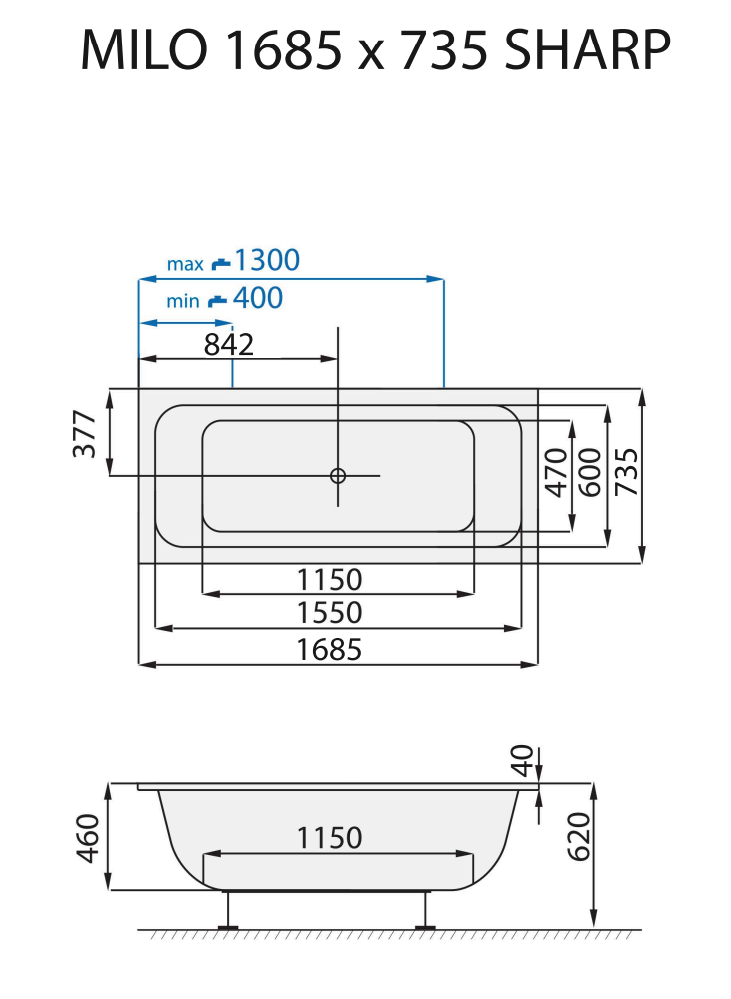 santech-milo-sharp-169x74-cm-technicky-nakres