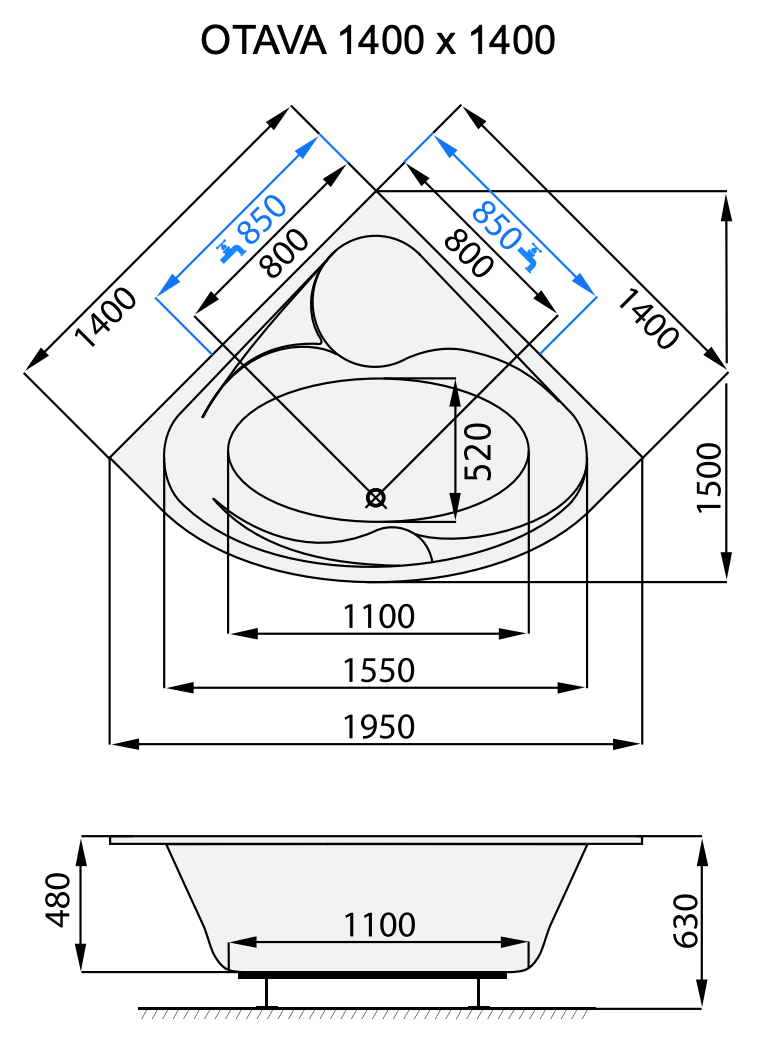 santech-otava-140x140-cm-technicky-nakres