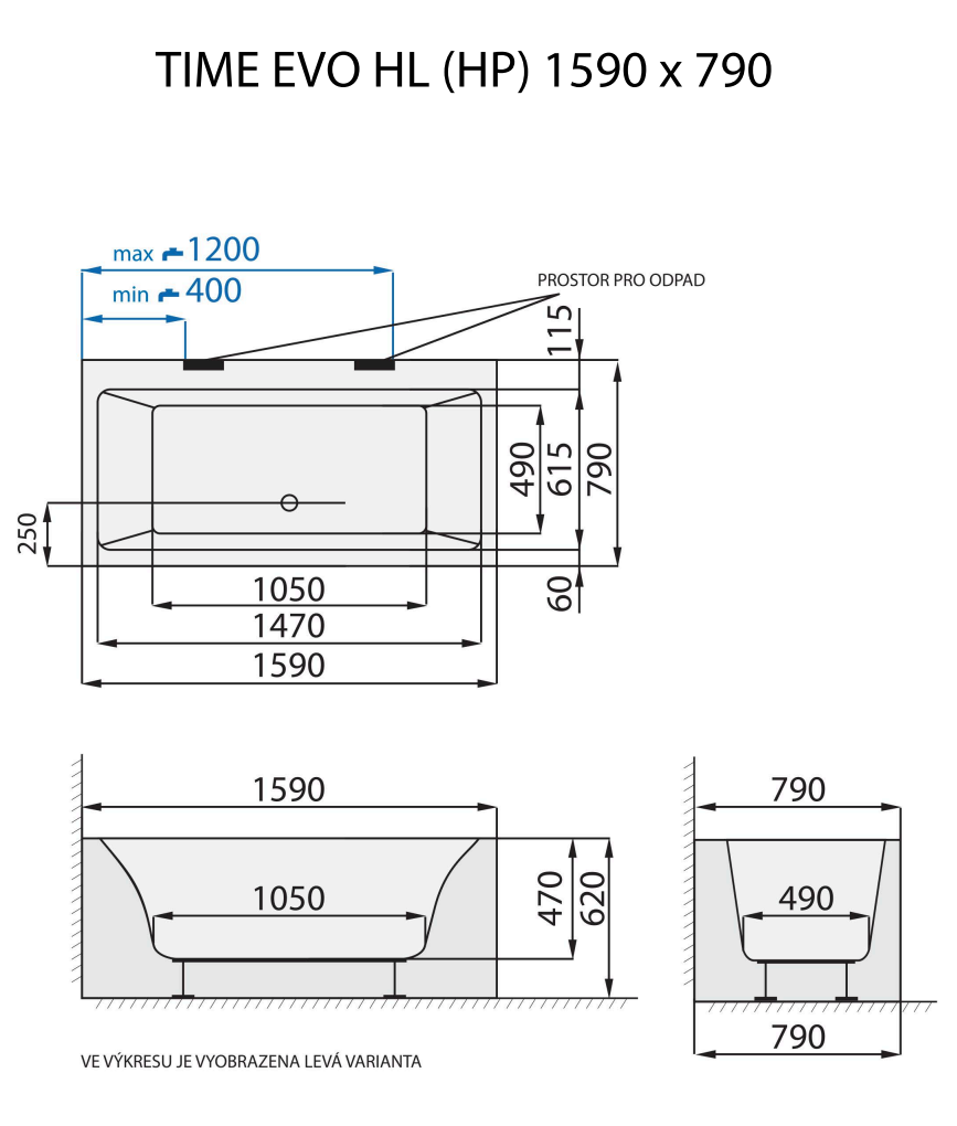 santech-time-evo-hl-159x79-cm-technicky-nakres