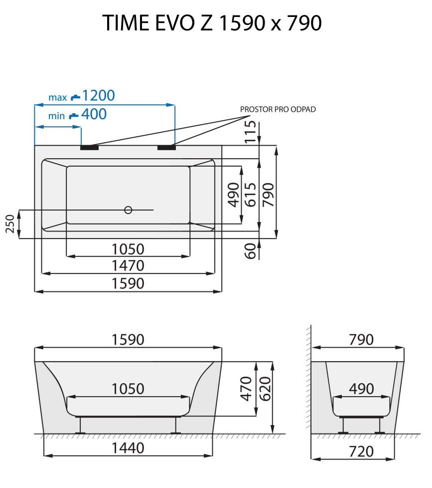 santech-time-evo-z-159x79-cm-technicky-nakres