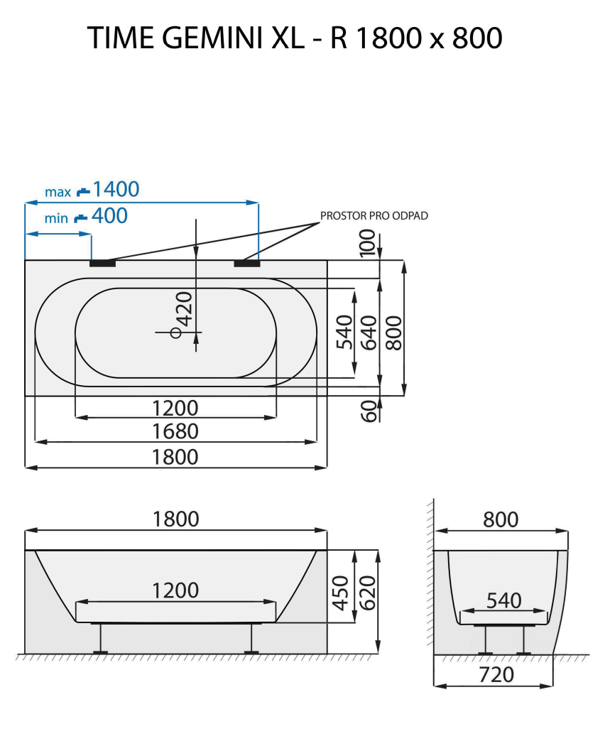 santech-time-gemini-xl-r-180x80-cm-technicky-nakres