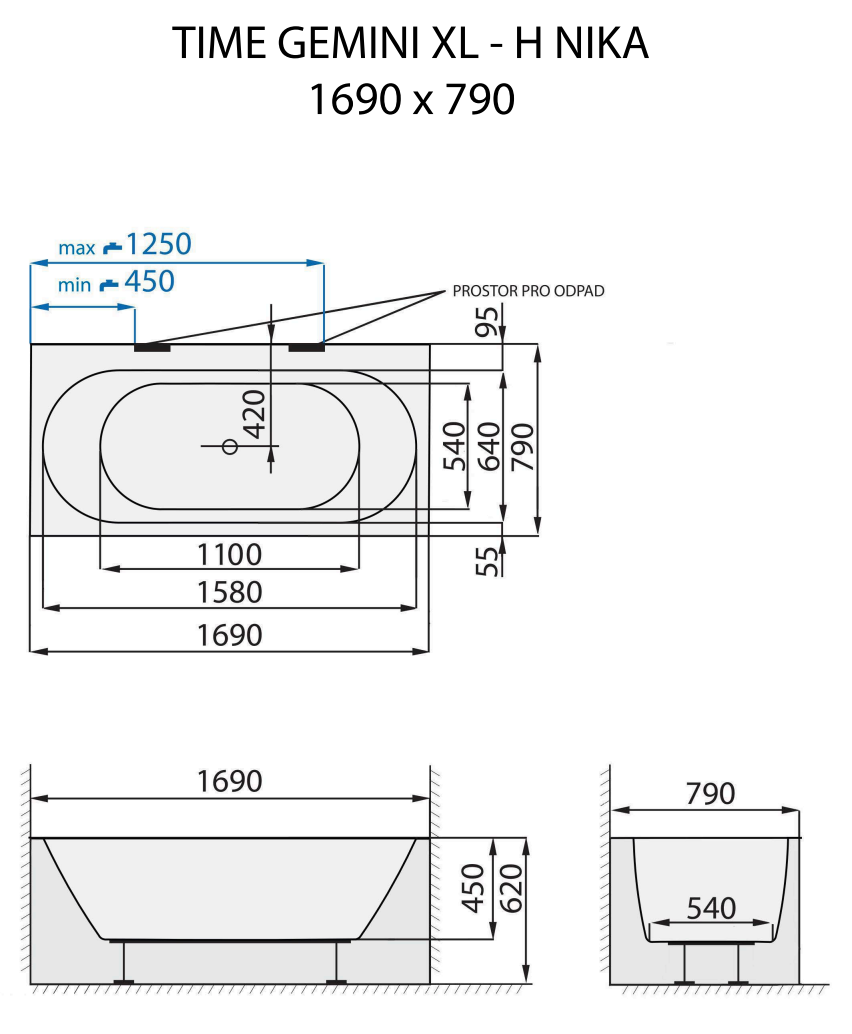 santech-time-gemini-xl-h-nika-169x79-cm-technicky-nakres