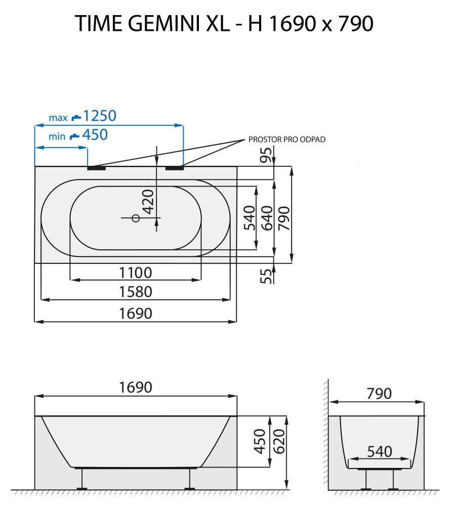 santech-gemini-xl-h-169x79-cm-technicky-nakres