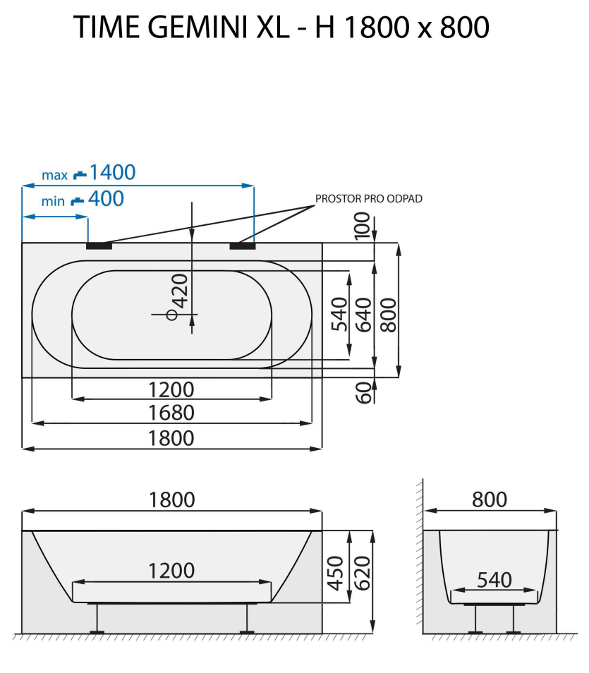 santech-time-gemini-xl-h-180x80-cm-technicky-nakres