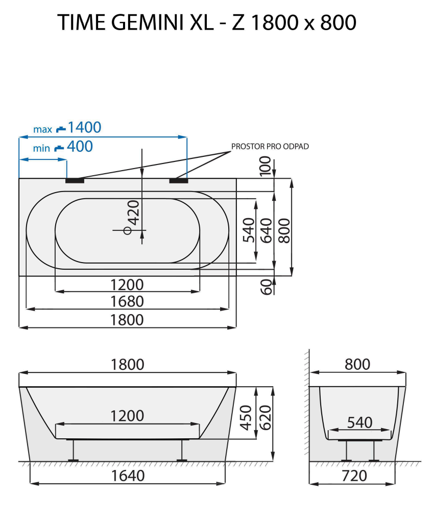 santech-time-gemini-xl-z-180x80-cm-technicky-nakres
