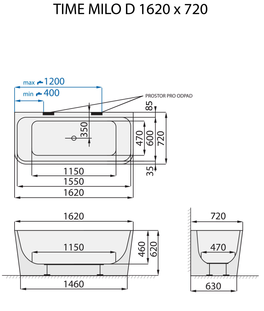 santech-time-milo-d-162x72-cm-technicky-nakres