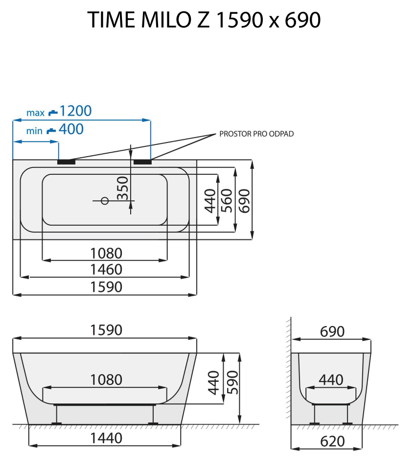 santech-time-milo-z-159x69-cm-technicky-nakres