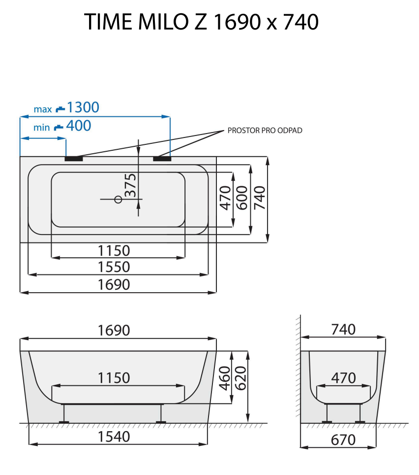 santech-time-milo-z-169x74-cm-technicky-nakres
