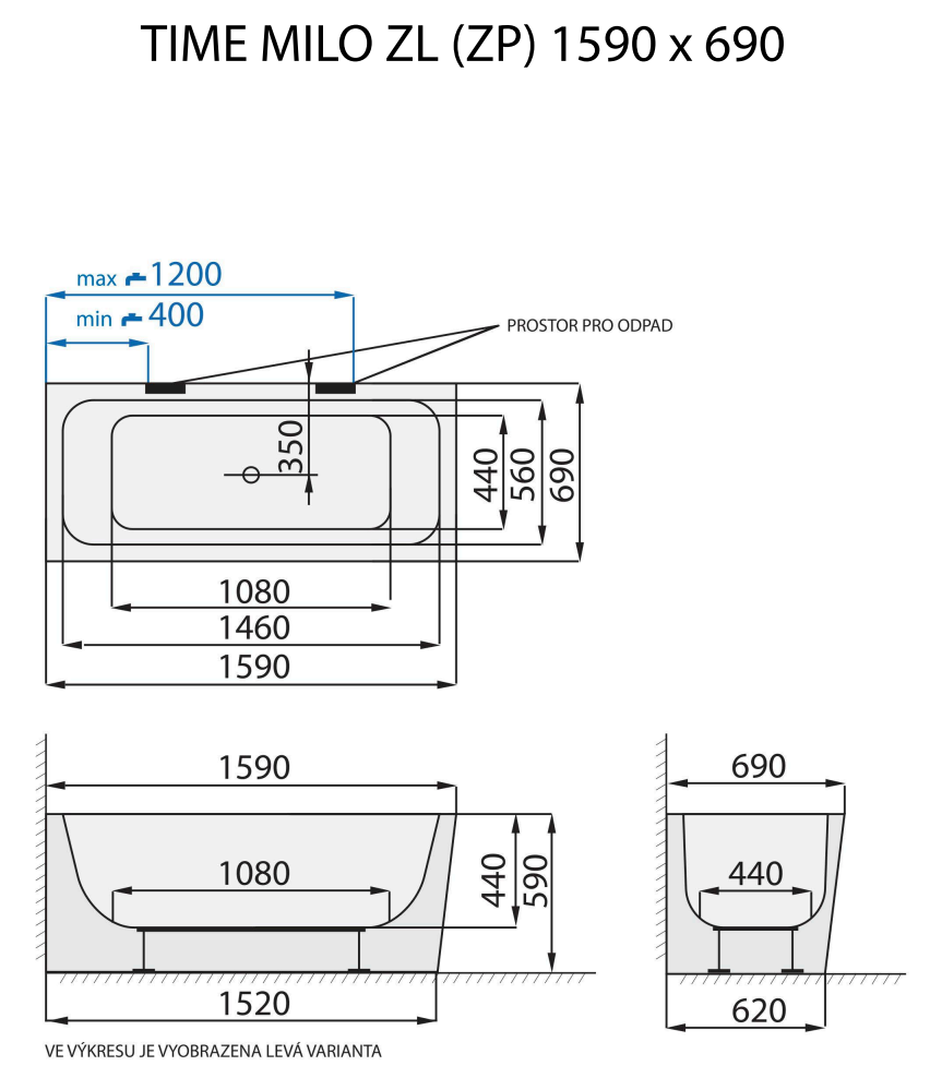 santech-time-milo-zl-zp-159x69-cm-technicky-nakres