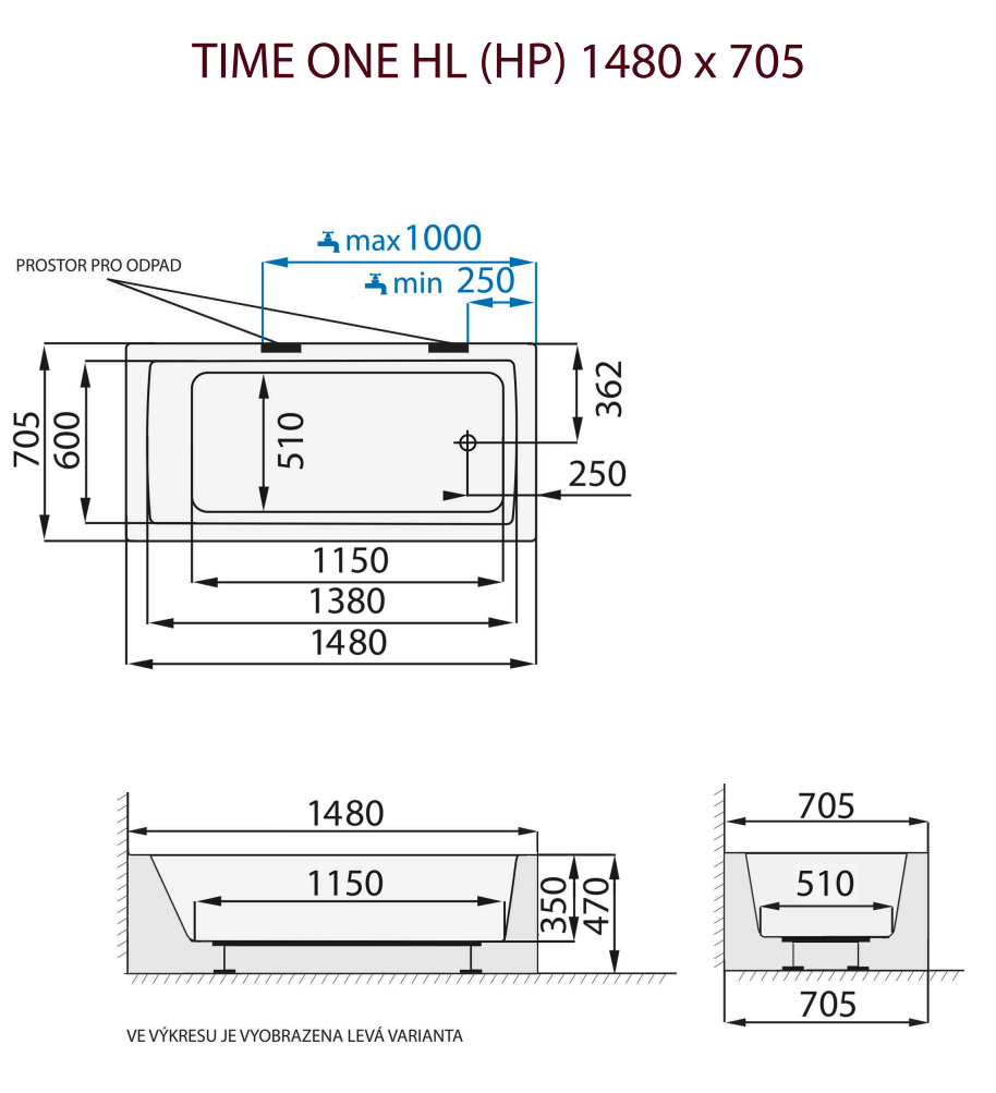 santech-time-one-hl-hp-1480x705-mm-technicky-nakres
