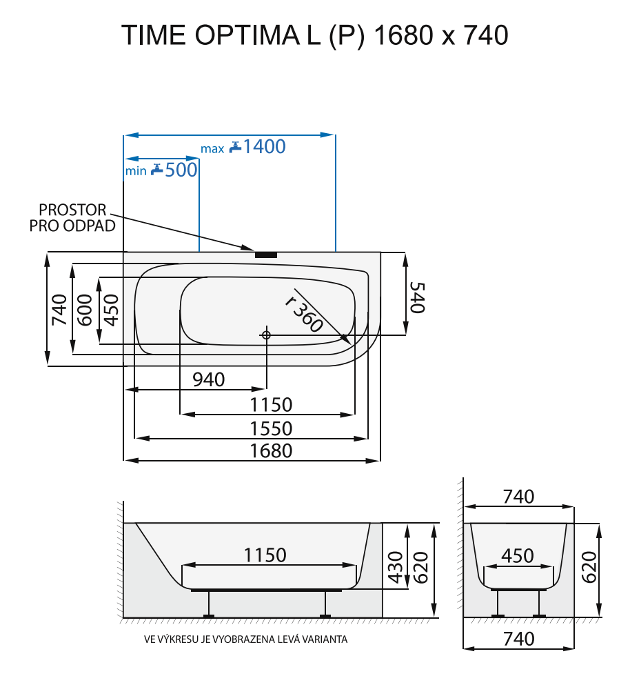 santech-time-optima-l-p-168x74-cm-technicky-nakres