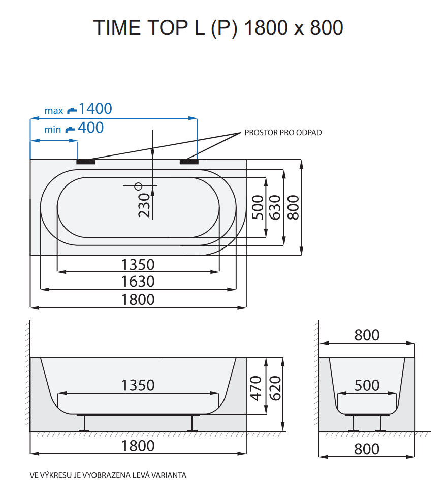 santech-time-top-l-p-180x80-cm