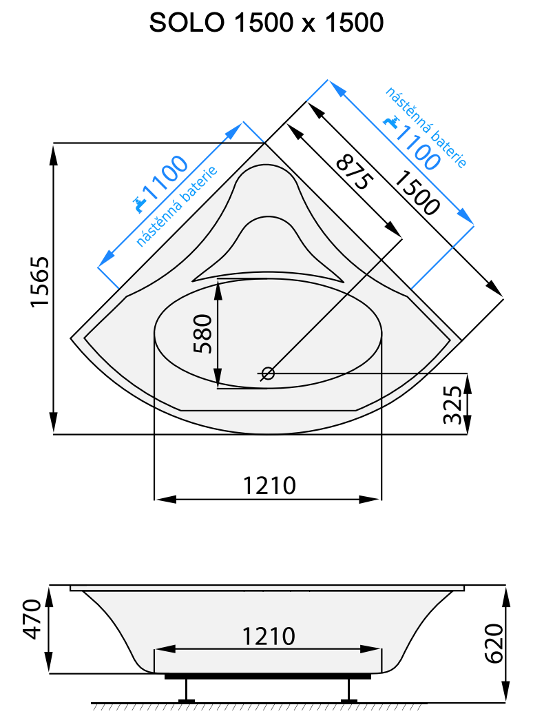 santech-solo-150x150-cm-technicky-nakres
