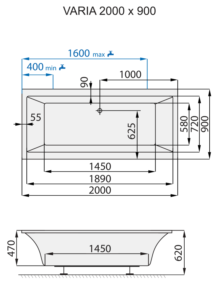 santech-varia-200x90-cm-technicky-nakres
