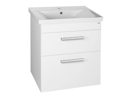AQUALINE POLY umyvadlová skříňka 61,5x74,6x43 cm, 2xzásuvka, bílá PL065