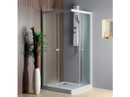 AQUALINE ALAIN čtvercová sprchová zástěna 800x800 mm, sklo BRICK