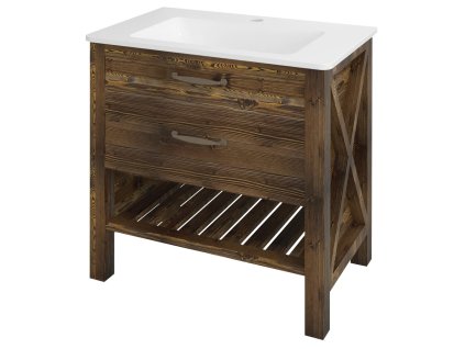 SAPHO WESTERN umyvadlová skříňka 77x86x48,5cm, mořený smrk WR080