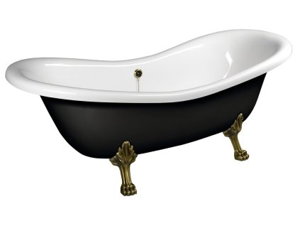 POLYSAN CHARLESTON volně stojící vana 188x80x71cm, nohy bronz, černá/bílá 72960 od značky Polysan. Tvar: Retro, Volně stojící. Délka: 188 cm. Šířka: 80 cm. Hloubka: 71 cm. Velikost: Velká, Pro dva. Instalace: Instalace - sifon nad podlahu, Instalace do prostoru. Materiál: Gelcoat. Barva: Bílá-černá/nohy bronz. Vany, které v koupelně vyniknou