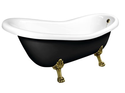 POLYSAN RETRO volně stojící vana 158x73x72cm, nohy bronz, černá/bílá 72972 od značky Polysan. Tvar: Retro, Volně stojící. Délka: 158 cm. Šířka: 73 cm. Hloubka: 72 cm. Velikost: Malá. Instalace: Instalace - sifon nad podlahu, Instalace do prostoru. Materiál: Gelcoat. Barva: Bílá-černá/nohy bronz. Vany, které v koupelně vyniknou
