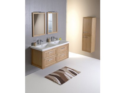 SAPHO Koupelnový set LARITA 125, dvojumyvadlo, dub natural KSET-002