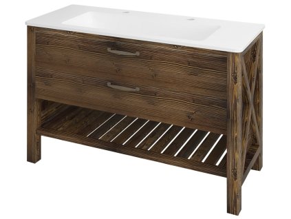 SAPHO WESTERN umyvadlová skříňka 117x86x48,5cm, mořený smrk WR120
