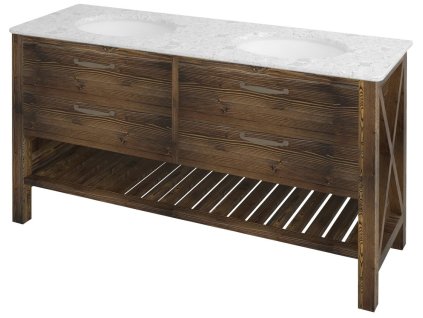 SAPHO WESTERN umyvadlová skříňka 145,5x86x48,5cm, mořený smrk WR140