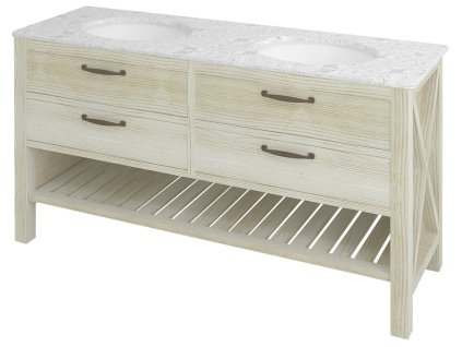 SAPHO WESTERN umyvadlová skříňka 145,5x86x48,5cm, starobílá WR145