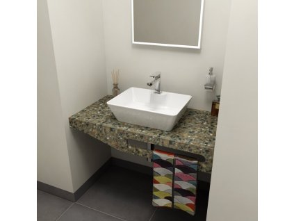 SAPHO TAILOR+ rockstone deska 100x50 cm, límec F, držák ručníku vpravo TRP100F