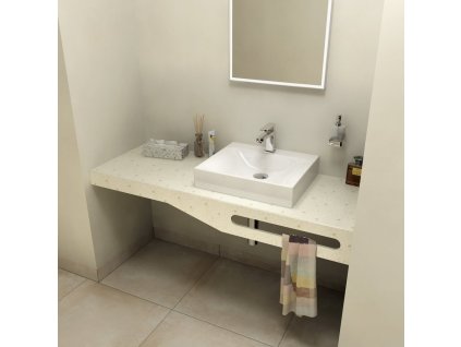 SAPHO TAILOR+ rockstone deska 140x50 cm, límec F, držák ručníku vpravo TRP140F
