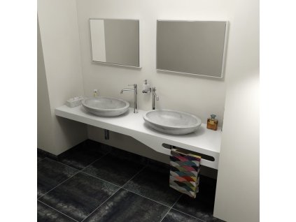 SAPHO TAILOR+ rockstone deska 190x50 cm, límec F, držák ručníku vpravo TRP190F