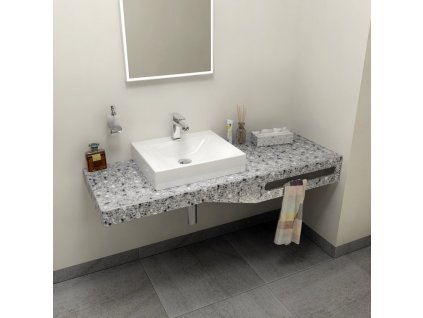 SAPHO TAILOR+ rockstone deska 140x50 cm, límec L, držák ručníku vpravo TRP140L