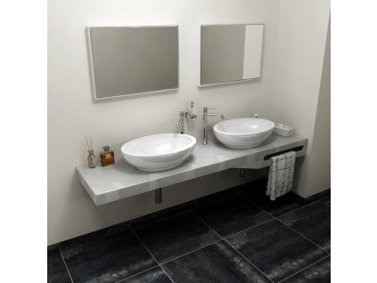 SAPHO TAILOR+ rockstone deska 190x50 cm, límec L, držák ručníku vpravo TRP190L