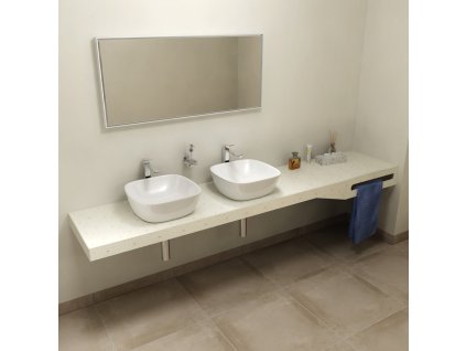SAPHO TAILOR+ rockstone deska 240x50 cm, límec L, držák ručníku vpravo TRP240L