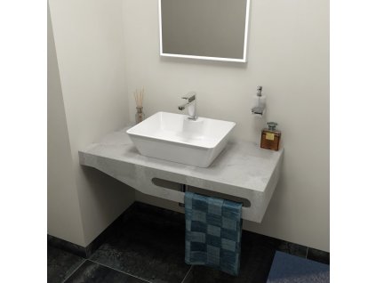 SAPHO TAILOR+ rockstone deska 100x50 cm, límec R, držák ručníku vpravo TRP100R