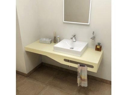 SAPHO TAILOR+ rockstone deska 140x50 cm, límec R, držák ručníku vpravo TRP140R