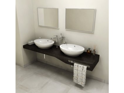SAPHO TAILOR+ rockstone deska 190x50 cm, límec R, držák ručníku vpravo TRP190R