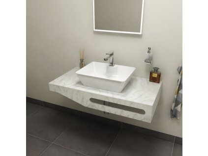 Sapho TAILOR+ rockstone deska 120x50 cm, límec C, držák ručníku vpravo TRP120C
