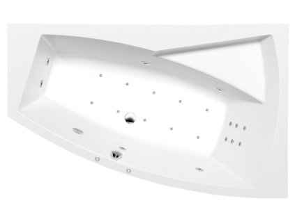 POLYSAN EVIA R HYDRO-AIR hydromasážní vana, 160x100x47cm, bílá 12611HA od značky Polysan. Tvar: Asymetrické, Hydromasážní. Délka: 160 cm. Šířka: 100 cm. Hloubka: 47 cm. Velikost: Malá. Instalace: Podezděním a obložením, S obkladovým panelem, Usazení na podlahu. Materiál: Akrylát. Barva: Bílá. Vany pro uvolnění a relaxaci