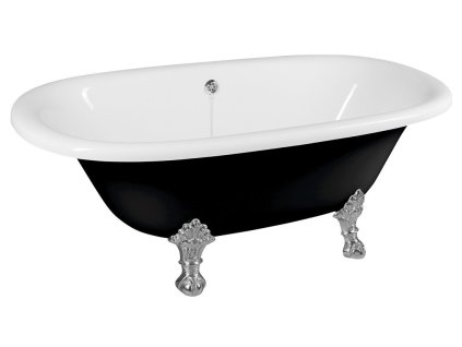 POLYSAN REGATA volně stojící vana 175x85x61cm, nohy chrom mat, černá/bílá 10251 od značky Polysan. Tvar: Retro, Volně stojící. Délka: 175 cm. Šířka: 85 cm. Hloubka: 61 cm. Velikost: Velká. Instalace: Instalace - sifon nad podlahu, Instalace do prostoru. Materiál: Gelcoat. Barva: Bílá-černá/nohy chrom. Vany, které v koupelně vyniknou
