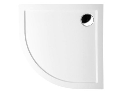 POLYSAN SERA LIGHT sprchová vanička z litého mramoru, čtvrtkruh 90x90x3cm, R550, bílá