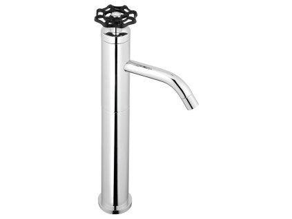 REITANO INDUSTRY stojánková umyvadlová baterie vysoká bez výpusti, výška 332 mm, chrom/černá 5102LTT