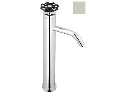 REITANO INDUSTRY stojánková umyvadlová baterie vysoká bez výpusti, výška 332 mm, nikl/černá 5102LTT8