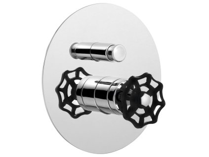 REITANO INDUSTRY podomítková sprchová baterie, 2 výstupy, chrom/černá 5185XTT