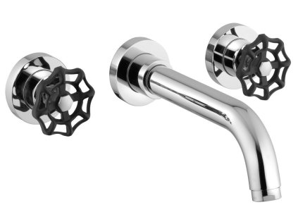 REITANO INDUSTRY podomítková tříprvková umyvadlová baterie, chrom/černá 552TT