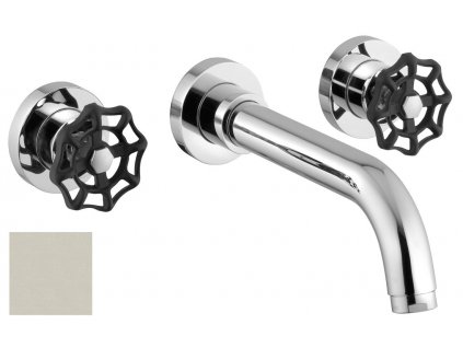 REITANO INDUSTRY podomítková tříprvková umyvadlová baterie, nikl/černá 552TT8