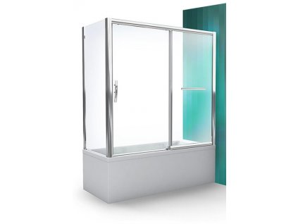 Roth PXV2L/1500 vanová zástěna s posuvnými dveřmi 150 x 150 cm 451-150000L-00-02 levá brillant / transparent - Vany > Vanové zástěny