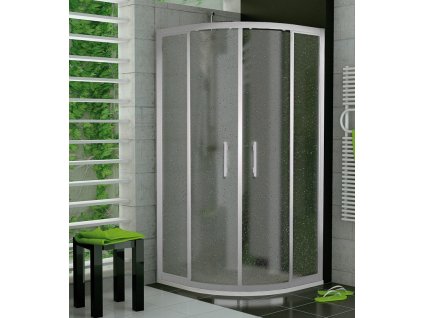 Sanswiss TOPR 800 sprchový kout čtvrtkruhový 80x80 rám aluchrom, sklo cristal perly