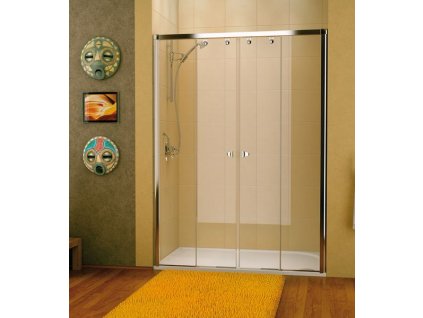 Sanswiss Pur Light S - PLS4 - dvoudílné posuvné dveře 150 cm, bílý rám, sklo čiré
