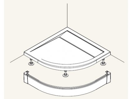 SanSwiss Přední panel hliník pro čtvrtkruhovou vaničku 90×90 cm - aluchrom,    PWIR5509050