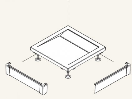 SanSwiss Přední panel L hliníkový pro čtvercovou vaničku 90×90 cm - bílý,    PWIL09009004